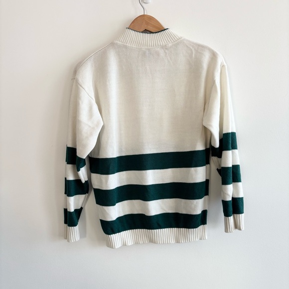 Vintage Striped Mockneck Button Up Sweater - Picture 6 of 12